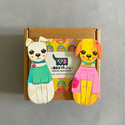 Best Friends Gift Box- Paw Pals | Set of 2 Birchwood Fridge Magnets